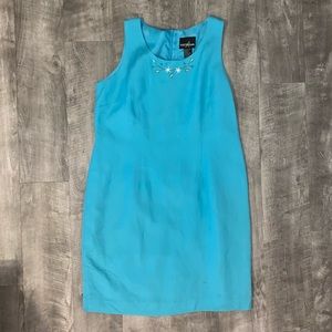 POSITIVE ATTITUDE TURQUOISE SHIFT DRESS SIZE 12P